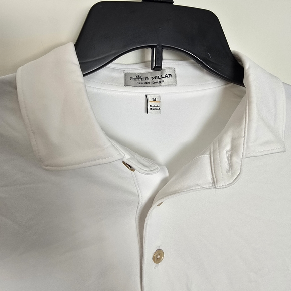 Peter Millar Summer Comfort Solid Performance Polo White Crown Sport - Picture 4 of 10